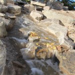 Natural looking water feature and waterfall in Lethbridge Alberta