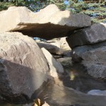 Natural looking water feature and waterfall in Lethbridge Alberta
